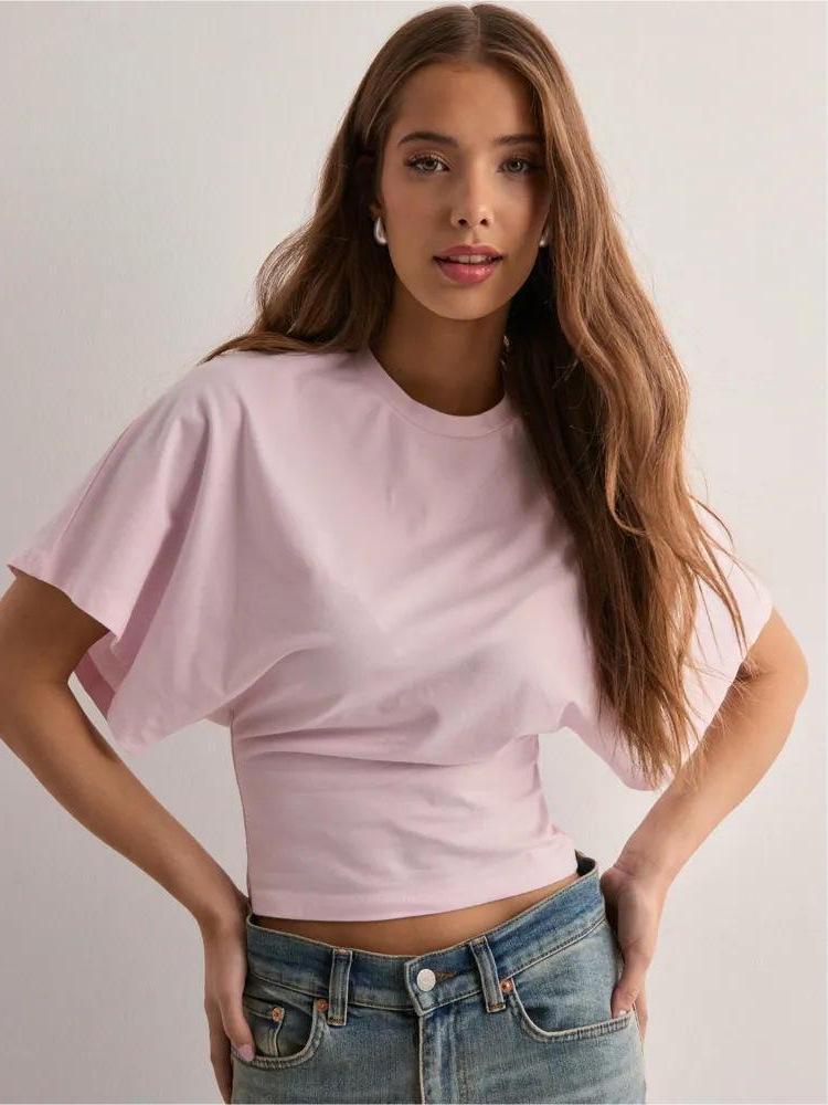 2025 Koreanischer Stil Damen Rundhals Kurzarm Lockeres T-Shirt - Vielseitiges Einfarbiges Sommer Oberteil