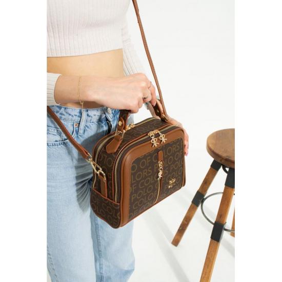 Taschen und Koffer Tara Red Kamel Damen Schultertasche und Tasche 20x24 Größe