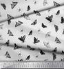 Soimoi Black Japan Crepe Satin Fabric Dot & Butterfly Print Fabric by Metre 42 Inch