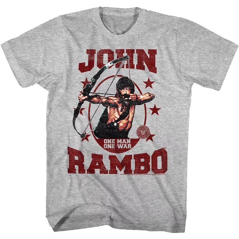 1981982 Der Erste Heißblütige Rambo Stallone Retro Klassiker Film Joint Herren Rundhals T-Shirt Klassisch Kommt Nie Aus Der Mode