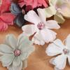 20PCS Exquisite Flower Patch Fabric DIY Silk Flower Flower Applique  Hair Clips Decor