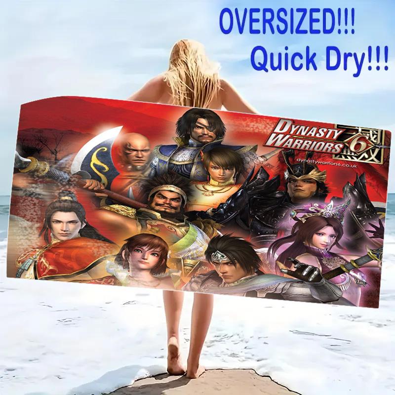 Dynasty Warriors Print Beach Towel, Large Soft Quick Dry Towel for Beach Camping Swimming