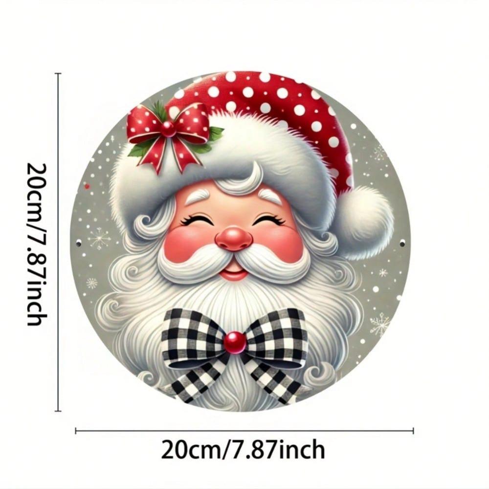 Santa Claus Christmas Metal Wall Art Vintage Iron Sign Indoor Outdoor Holiday Decor