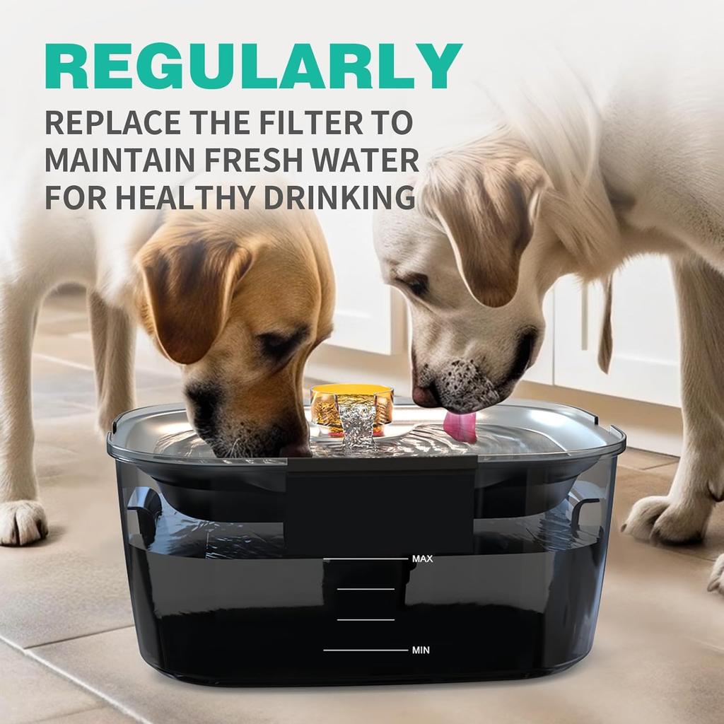 Dog Water Fountain Filters Replacement 4 Pack,2 Months Set of Water Filter Replacement for SwSun Large Pet Water Fountain Stainless Steel,7 Layer