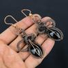 Black Onyx 999 Copper Wire Wrapped Earrings, Handmade Gemstone Earrings Jewelry, Gifts For Wife Brand New Earrings