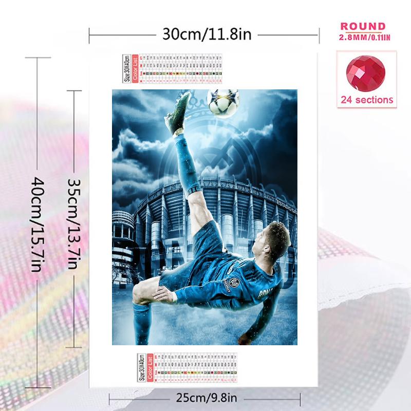 Kevin De Bruyne Pattern 3pcs 100% Round Full Drill 5D DIY Diamond Painting Embroidery Cross Stitch Rhinestone Décor