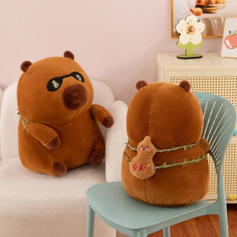 New Rich Kapibara Doll Rich Backpack Capybara Plush Toy Ugly Cute Capybara Birthday Gift