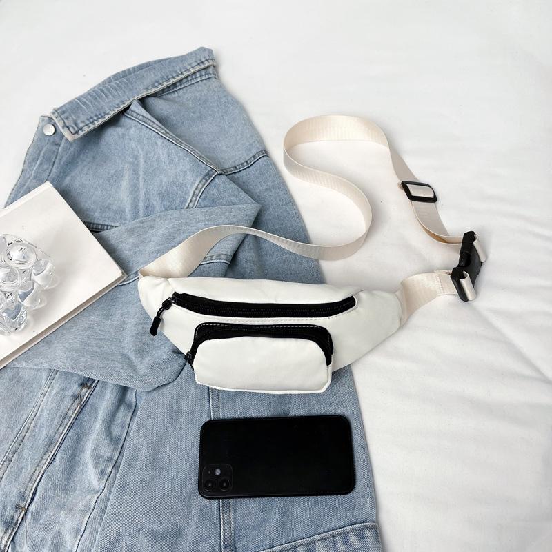 

2025 контрастного цвета ткань Оксфорд многофункциональная новая модная повседневная водонепроницаемая женская наплечная поясная сумка нагрудная сумка сумка-мессенджер белый