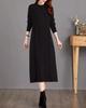 Herbst-Winter 2025 Lockerer Zopfmuster-Wollkleid