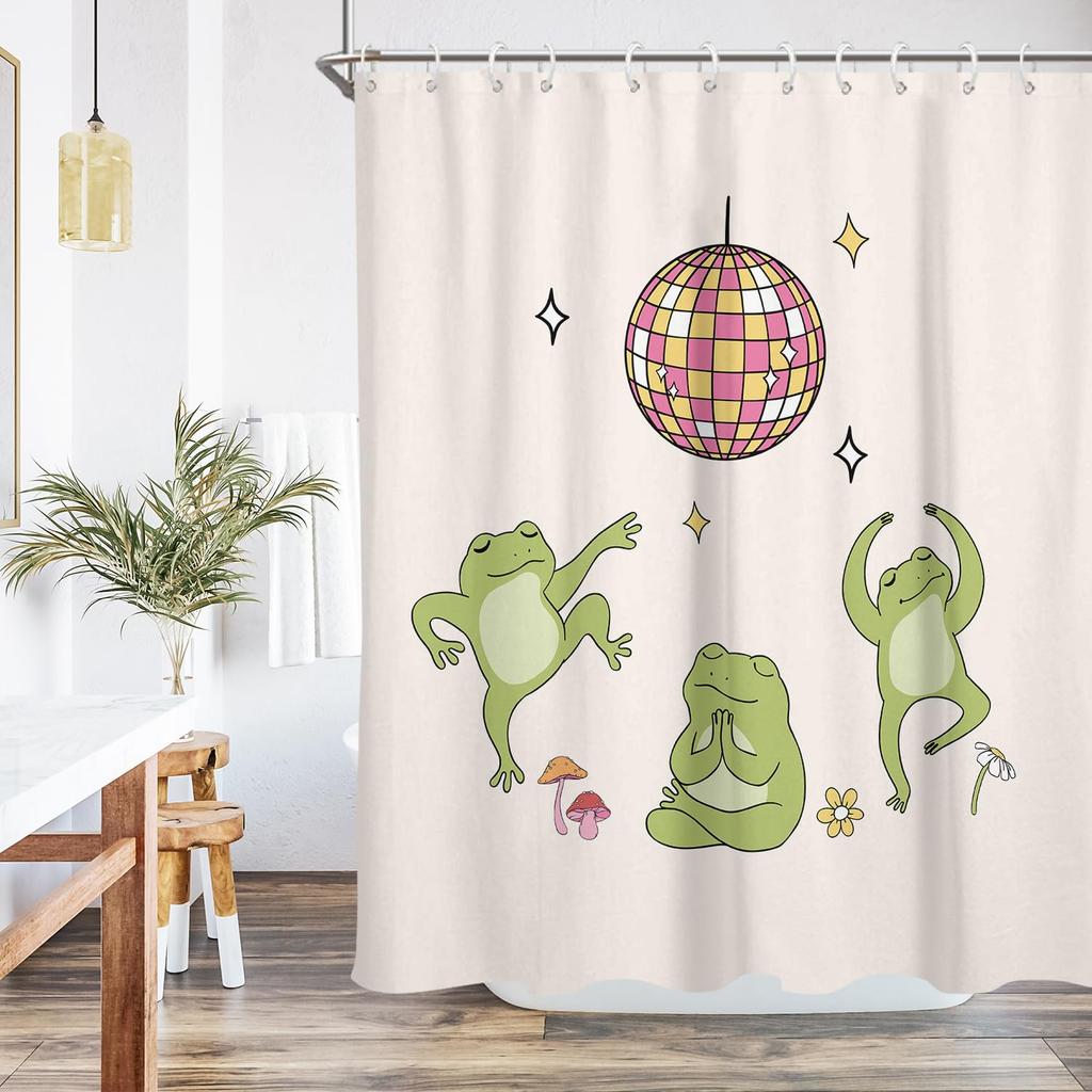 Funny Animal Print Shower Curtain Cute Cartoon Animal Bath Curtain For Bathroom Bathtub Bathing Cover Shower Curtains Home Decor