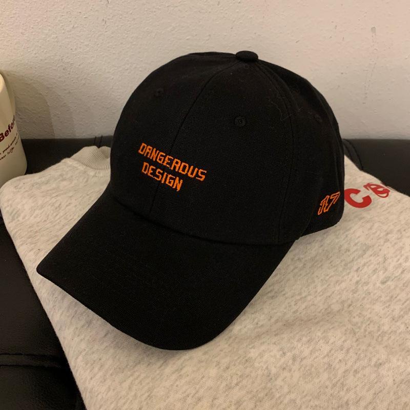 Big head circumference baseball cap women's autumn and winter versatile embroidery shows the face small wide curved brim peaked cap men's new fashion