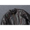 Stile RL Top Layer Oil Waxed Pelle di Vacchetta Vera Giacca Uomo Collo Alto Marrone Motociclo Giacca Uomo Biker Giacca Primavera Autunno