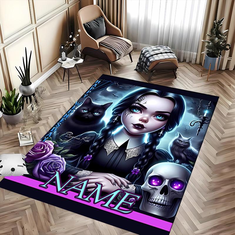 Custom personalization Wednesday Addams Area Rug - Perfect For Kitchen, Bathroom,Laundry Room Decor Large Size Available,Gift All Seasons