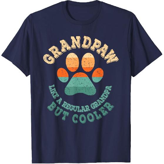 Grandpaw Dog Grandpa Grandfather Funny Grand Paw Retro Men T-Shirt