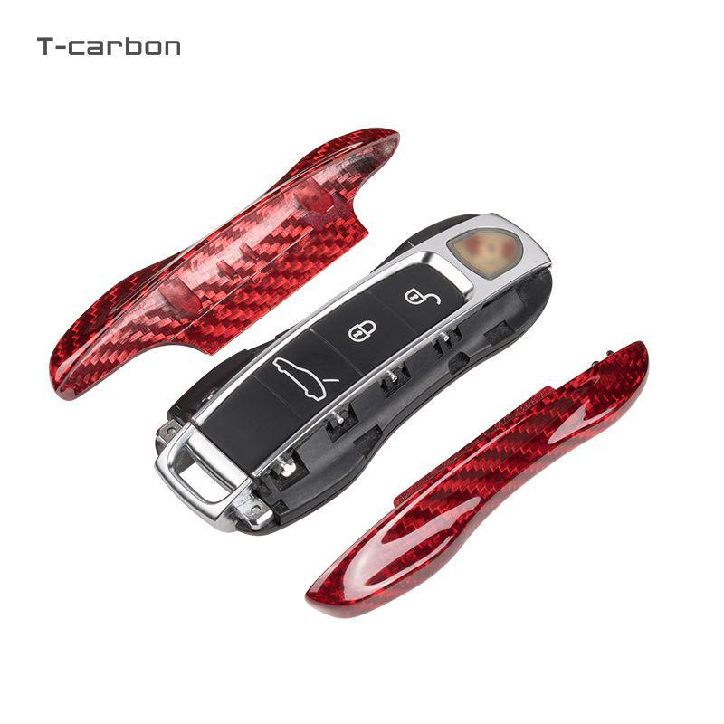 Porsche Carbon Fiber Leichte Schlüsselhülle für Cayenne, Panamera, Macan, 911 - Ersatzhülle mit Schnallenverschluss