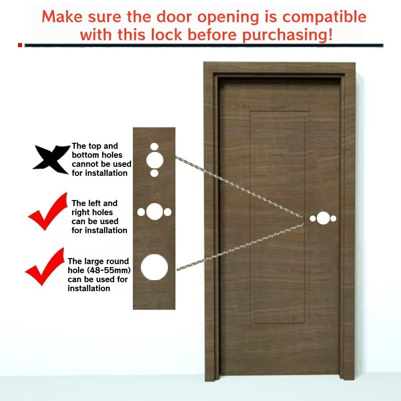 Aluminum Wooden Door Knob Lock Easy Installation Privacy Door Handles With Lock Cylinder Turn Button Door Lever Handle Set
