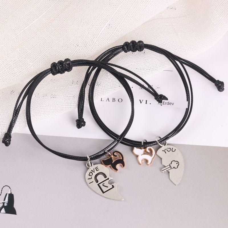 

Оригинальный плетеный парный браслет для пары в корейском стиле Ancient silver Heart