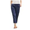 Women's Color Loose Elastic Decorate Pocket Time Trousers