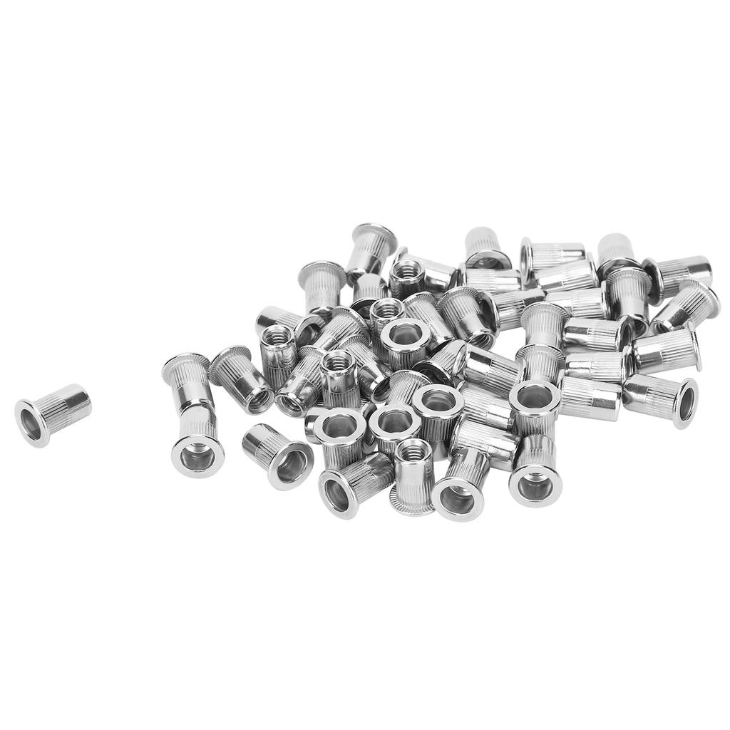 50-teiliges Blindnietmuttern-Set, Edelstahl-Rippenmutter M6, Hardware-Zubehör