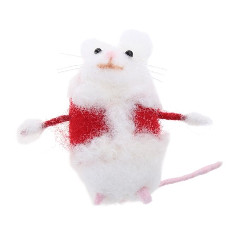 

Lovely Felted Animal Ornament Halloween Mouse with Pumpkins/Walking Stick/Hat/Cake Appearance for Home Decors