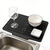 Silicone Dish Drying Mat Built-in Drain Kitchen Counter Pad Durable Drain Pad Kitchen Countertop