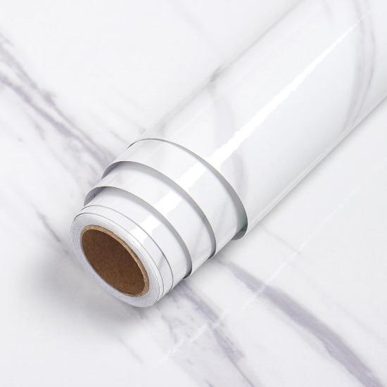 Waterproof Marble Vinyl Film Self Adhesive Wallpaper for Bathroom Kitchen Cupboard Countertops Contact Paper Home Decor Stickers