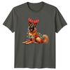 Christmas Dog Reindeer Antlers Lights Unisex Unisexs Graphic Unisex Tee