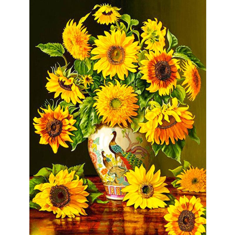 

5D DIY Алмазная картина Золотая хризантема Алмазная вышивка Набор для вышивки крестом Полный горный хрусталь Мозаика Домашний декор Square 20x30cm
