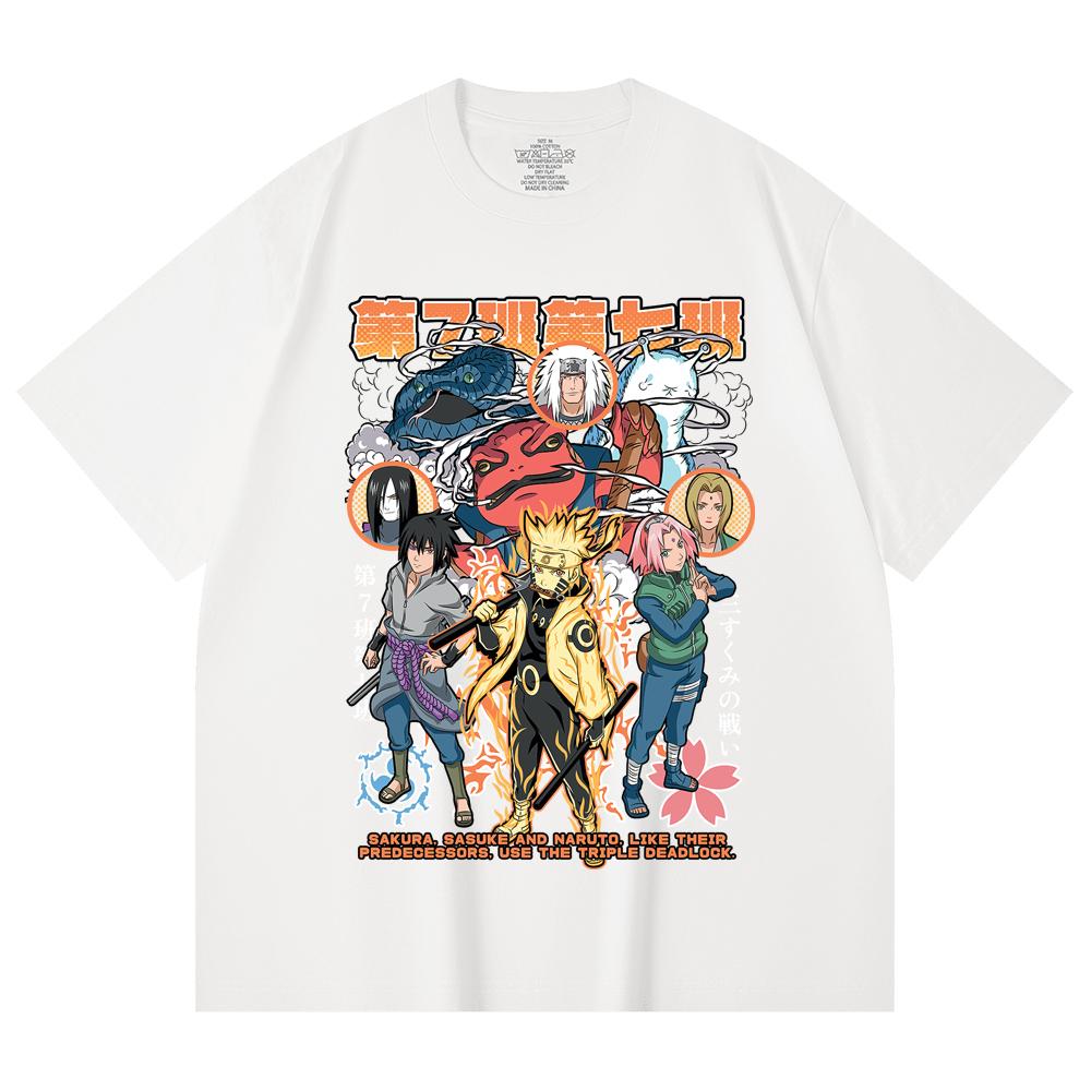 Унисекс футболка из плотного 100% хлопка 230 г/м² с принтом Naruto V6 XS белый