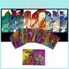 Card Pet Elf Pocket Monster Hot Stamping Card In Gold Silver Black Rainbow Diamond Color 10 25 55 110 Pieces Pvc Material