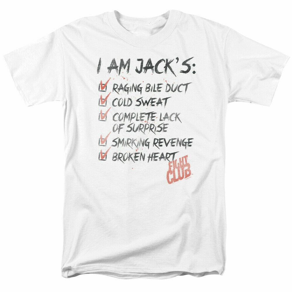 26 Fight Club Jacks T Shirt Licensed Movie Retro Classic Throwback Tee New White Unisex T-Shirt M