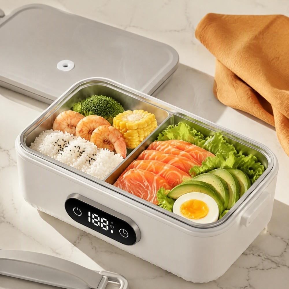 304 Food-Grade Stainless Steel Wireless Heating Food Container Cordless Food Warmer  Work Lunch