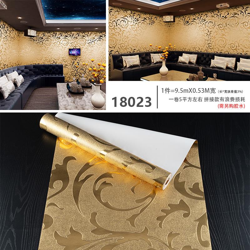 Luxury Reflective Acanthus Leaf Gold Foil Wallpaper PVC Metallic Waterproof Ktv Wallpaper for Living Room Bar Hotel Decoration