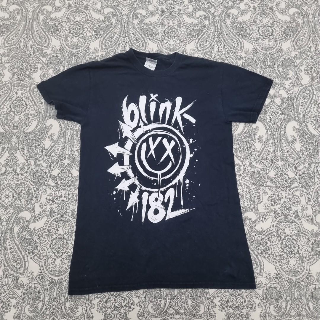 Blink-182 Ladies Slim Fit T-Shirt Mens Womens Tees Top Big Smile Official Black Band T Shirt Mens Womens Tees Top Gildan 2XL