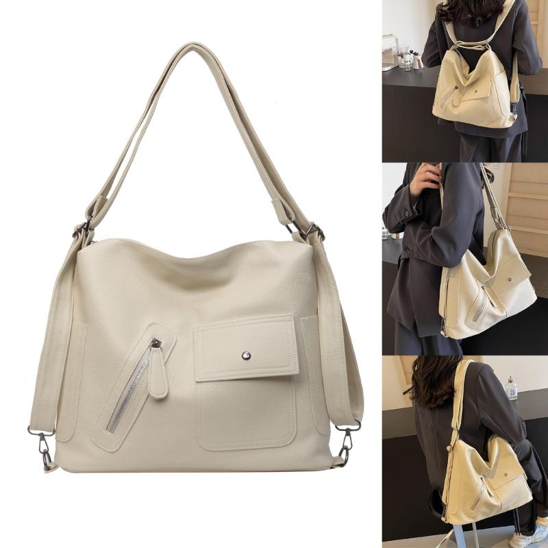 Women Bag Large Capacity Crossbody Bag Casual Shoulder Bag PU Leather Messenger Bag Fashion Backpack Student School Bag