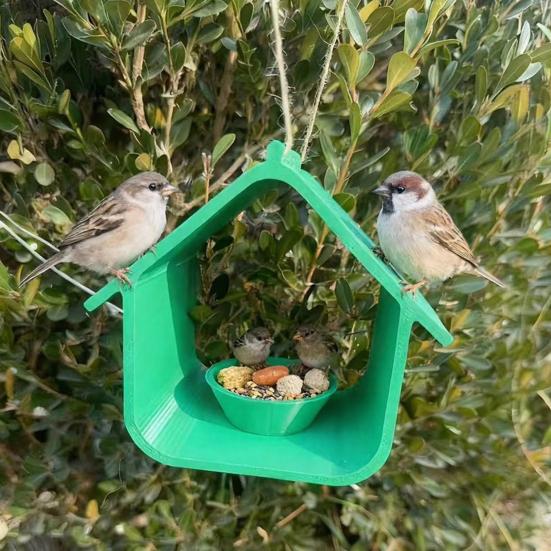 Vannbeskyttet fuglemater Husformet Hengende fuglemater Værbestandig Utendørs fuglemater for Veranda Balkong Terrasse Hage Bakgård