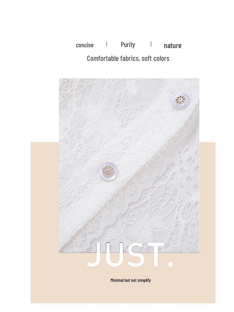 Sukienka damska plus size jesień 2023 francuska biała koronkowa sukienka z rękawami 3/4, długość midi