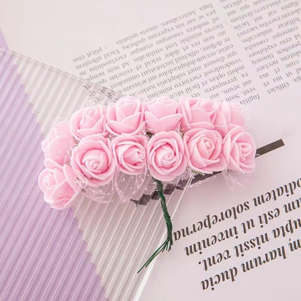 144Pcs Multicolor Foam Artificial Flower DIY Wreath Accessorie Foam Fake Flowers Mini Rose Artificial Flower Craft