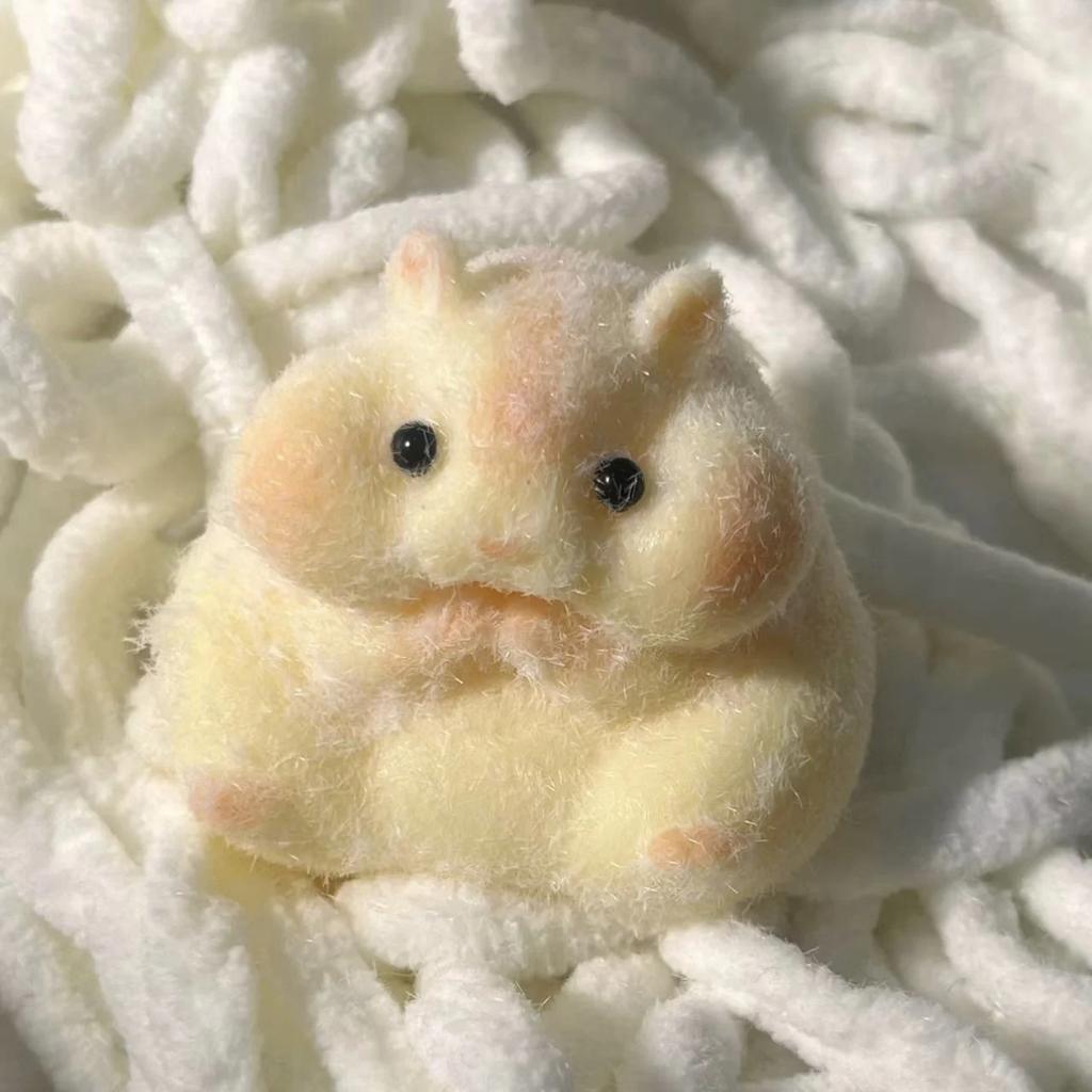 Taba Squishy Toy Mushy Silicone Mochi Toy Fuzzy Cute Hamster Handmade New Fidget Toy Relief  Stress Relax Gift