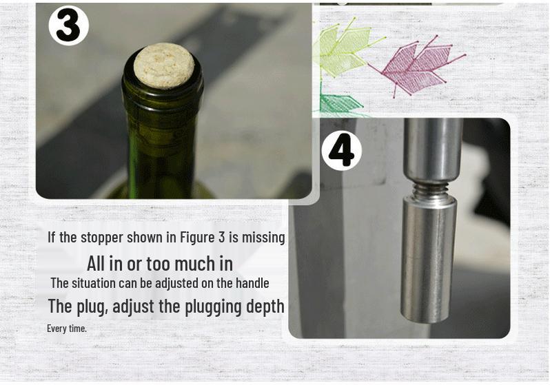 Tappatore e Pressa Tappi per Bottiglie di Vino Manuale in Acciaio Inossidabile