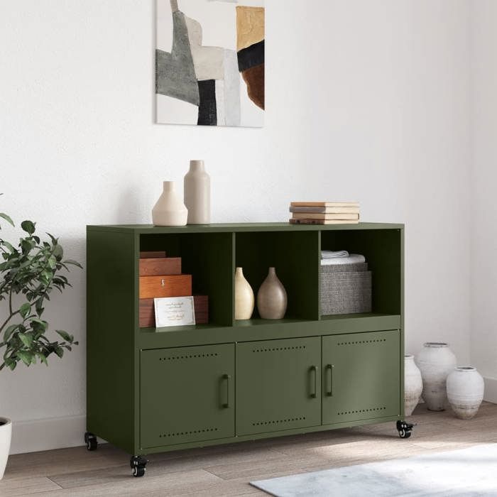 VidaXL Buffet, Armoire avec Porte, Placard avec Rangement, Organisateur de Salle de Séjour Salon Maison Intérieur, Vert 846738