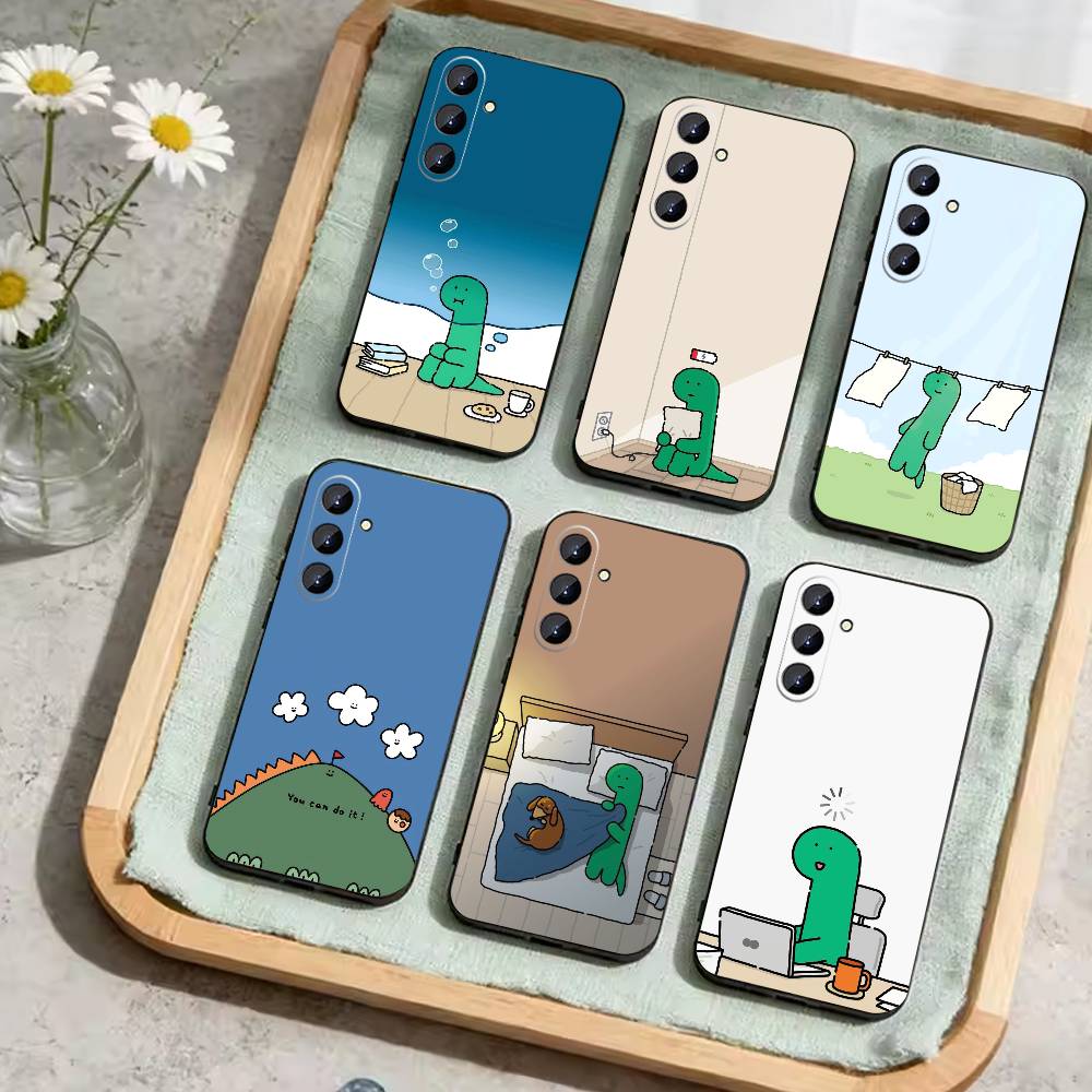J-JOGUMAN Studio Dinosaur Cut Phone Case For Samsung Galaxy A73,A72,A71,A70,A52,A51 Others Soft Black Cover