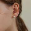 [925silver]Flower Pearl Stud Earrings