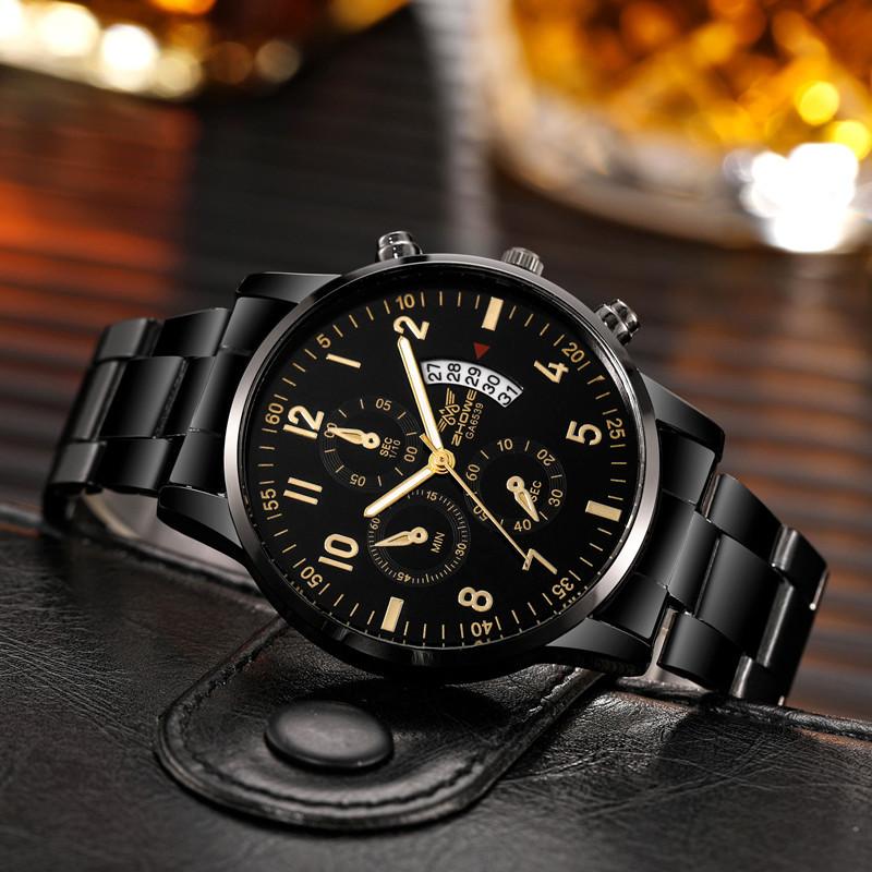 Men Business Watch Fashion Steel Band Male's Calendar Quartz Watch Relogio Masculino