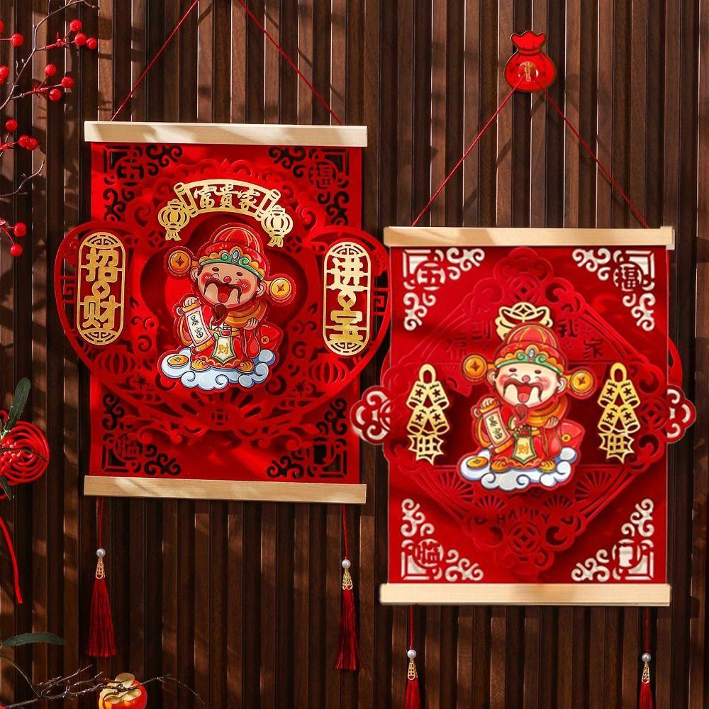 Thickened Spring Festival Hanging Decoration with Tassel God of Wealth Pendant  Living Room