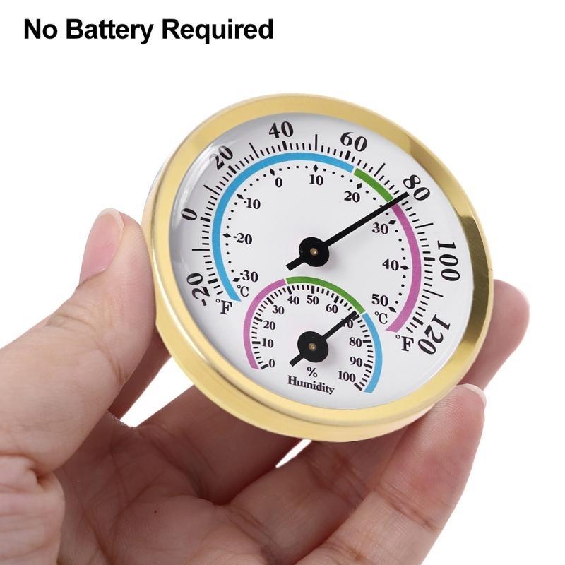 Indoor Outdoor Thermometer Hygrometer Gold 2 in 1 Temperature Humidity Gauge Analog Hygrometer for Indoor Office Home