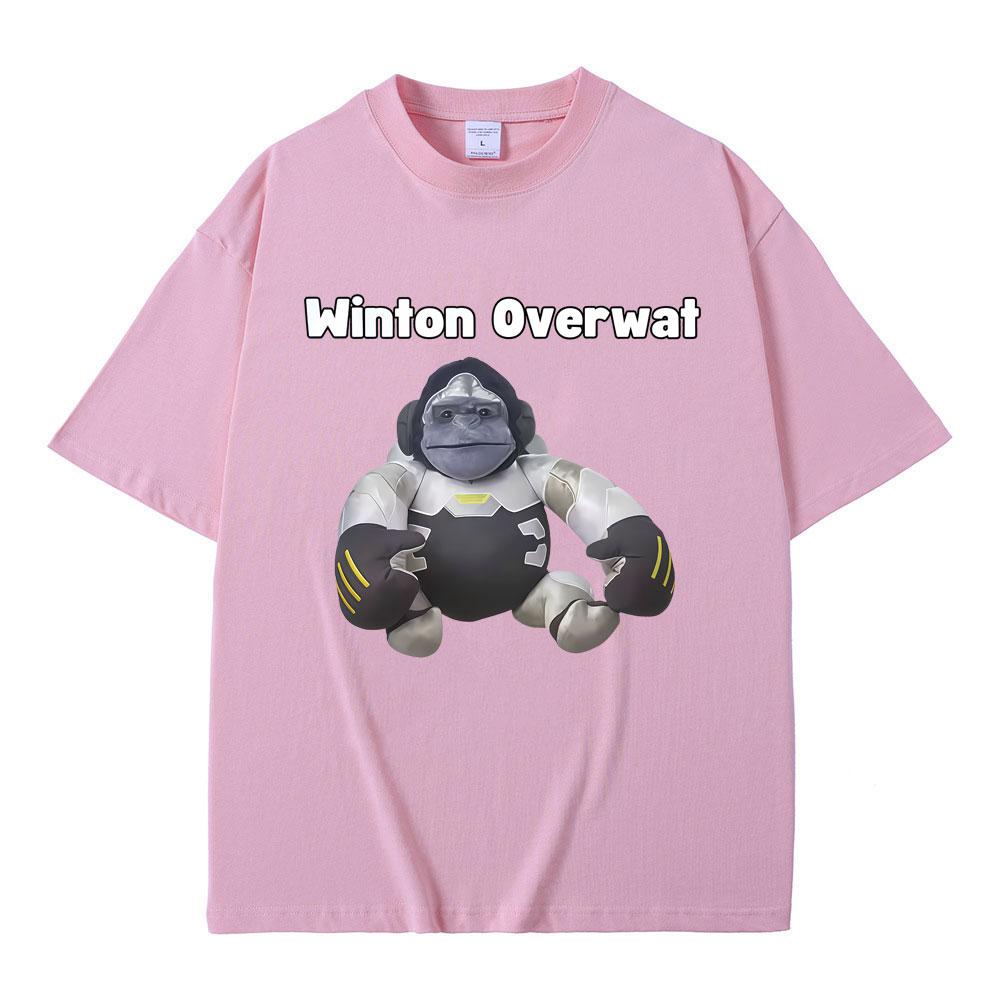 Winton Overwat Monkey Funny Meme Tshirt Men Women Fashion Oversized Short Sleeve T Shirts Male Casual Vintage Cotton Tshirts