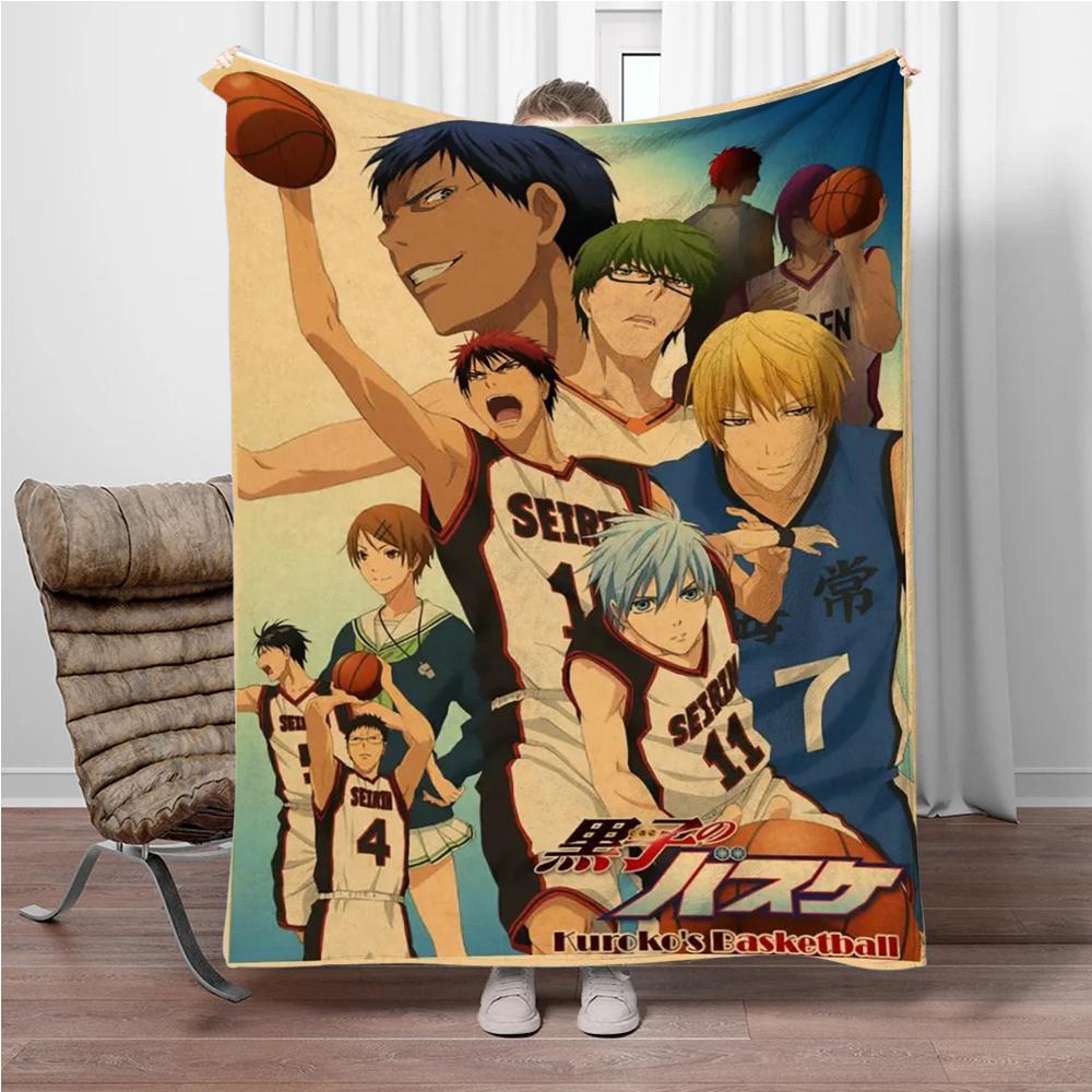 Japonské Anime Kuroko-No-Basket Flanelová deka Měkká teplá přehozová deka Deka na pohovku Kancelář Postel Kancelář Kempování Cestování