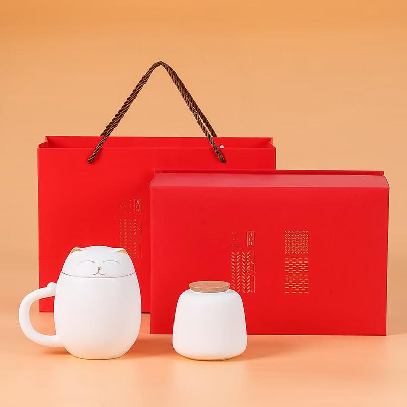 Lucky Cat Teacup & Tea Caddy Gift Set