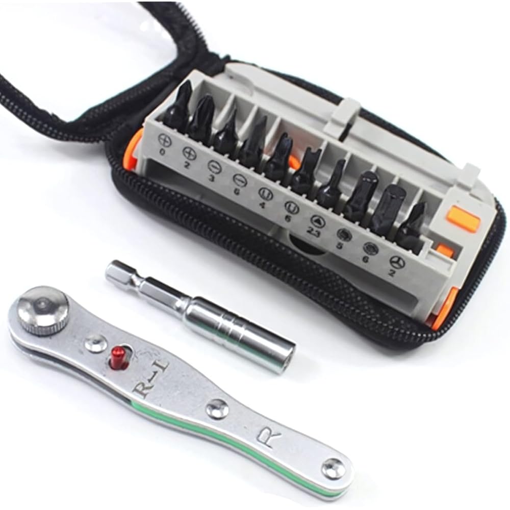 COLORBIRD Ratchet Screwdriver, Flat Ratchet, Mini Screwdriver, Ratchet Set, Screwdriver, Vessel